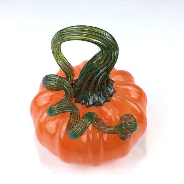 Orange Pumpkin with Olive Green Stem - Image 2